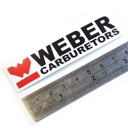 Weber carburetors laminated sticker white