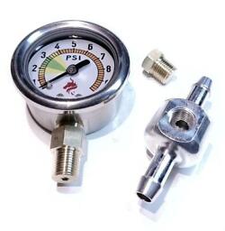 Fuel pressure gauge 0-10PSI set Weber,Dellorto,Solex carburetors with Facet pump
