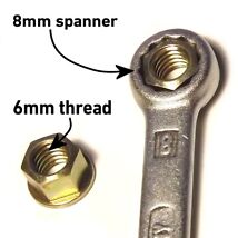 4x Weber 48/50/55 DCO/SP bolt on nut - special 6mm thread, 8mm spanner 4pcs