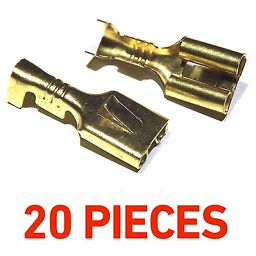 20x Female Terminal Crimp Faston Size 6,3mm - Worldwide shipping