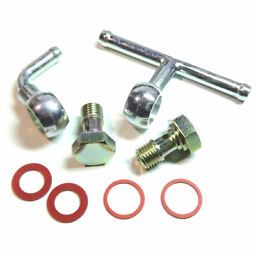 Weber 40/45 DCOE Fuel Inlet Bolt screw + Elbow + Tee banjo union set - silver