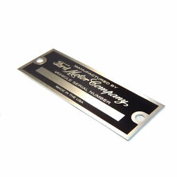 Anodized Aluminium ford motor data tag manufacturer etched vin name plate